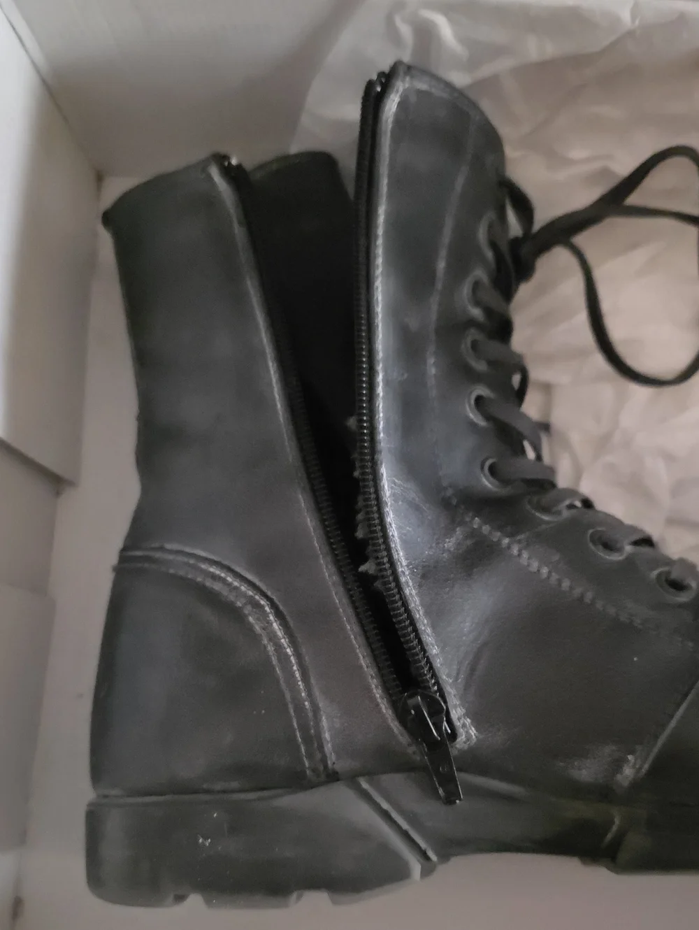 Steve Madden Boots Black Leather Gatsbys Mens Size 10